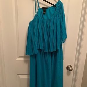 Lane Bryant teal off shoulder dress